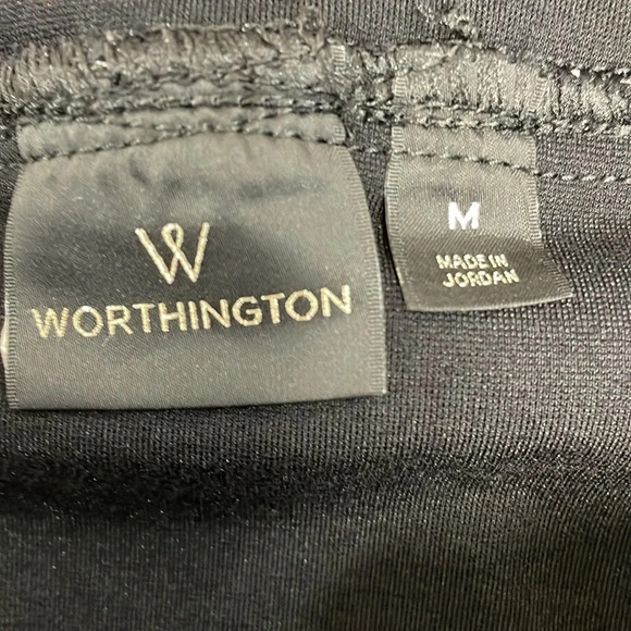 Worthington Black Midi Skirt Stretch Front Slit M - Picture 8 of 10